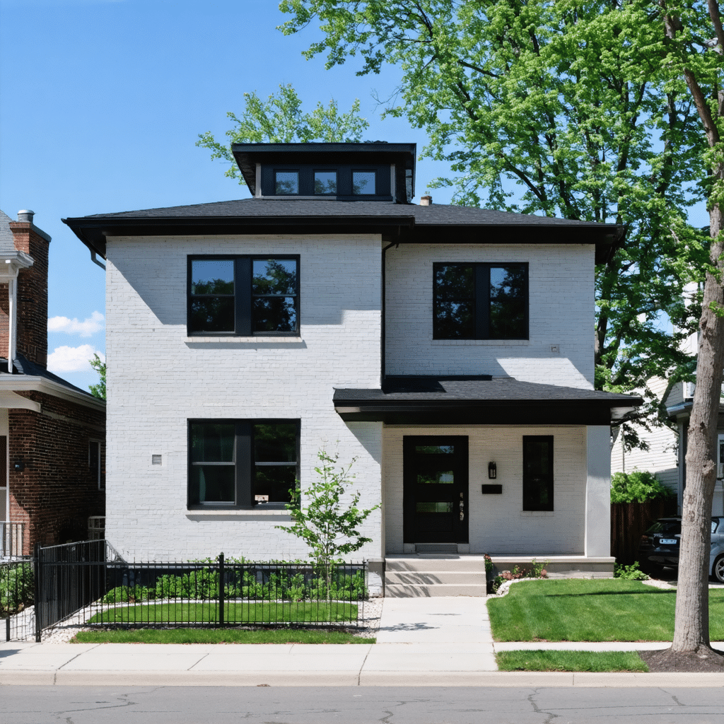 A black roofed home in Minneapolis