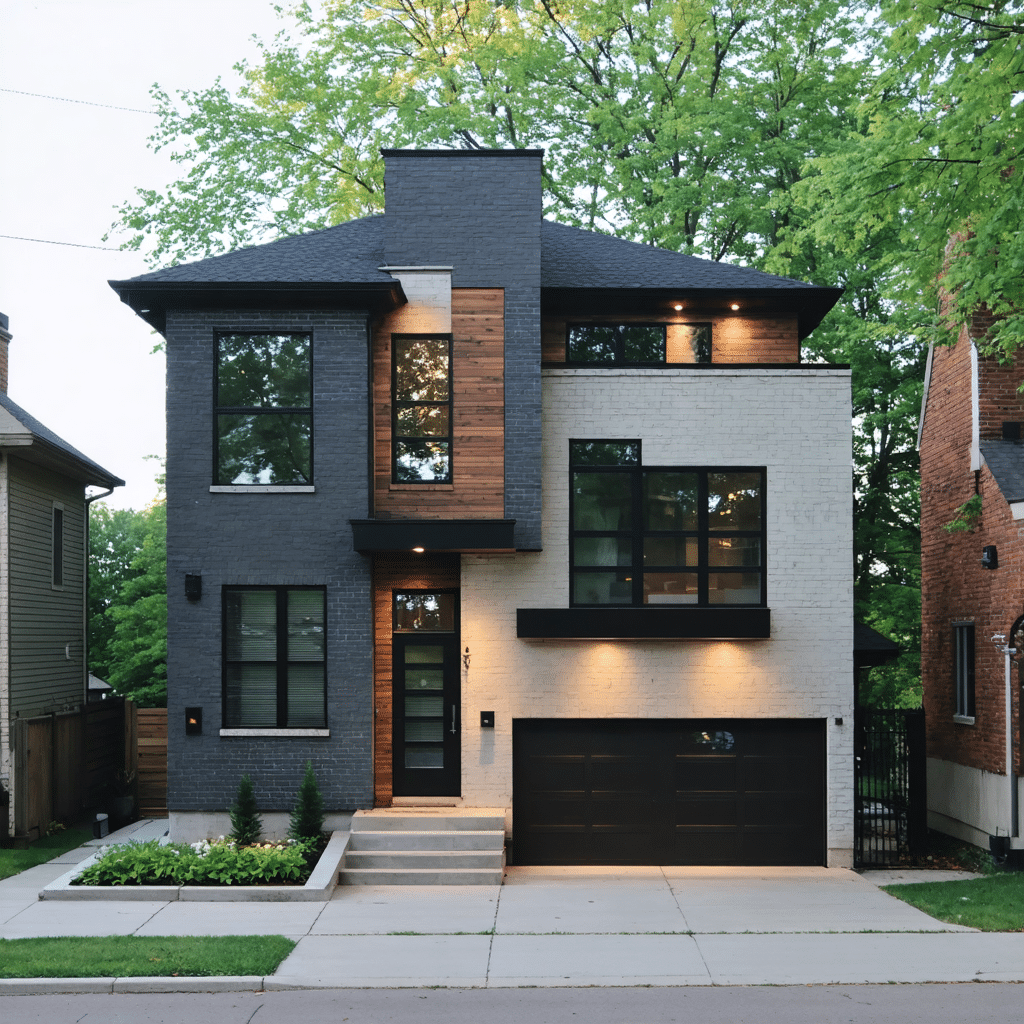 A dark colored home in Minneapolis
