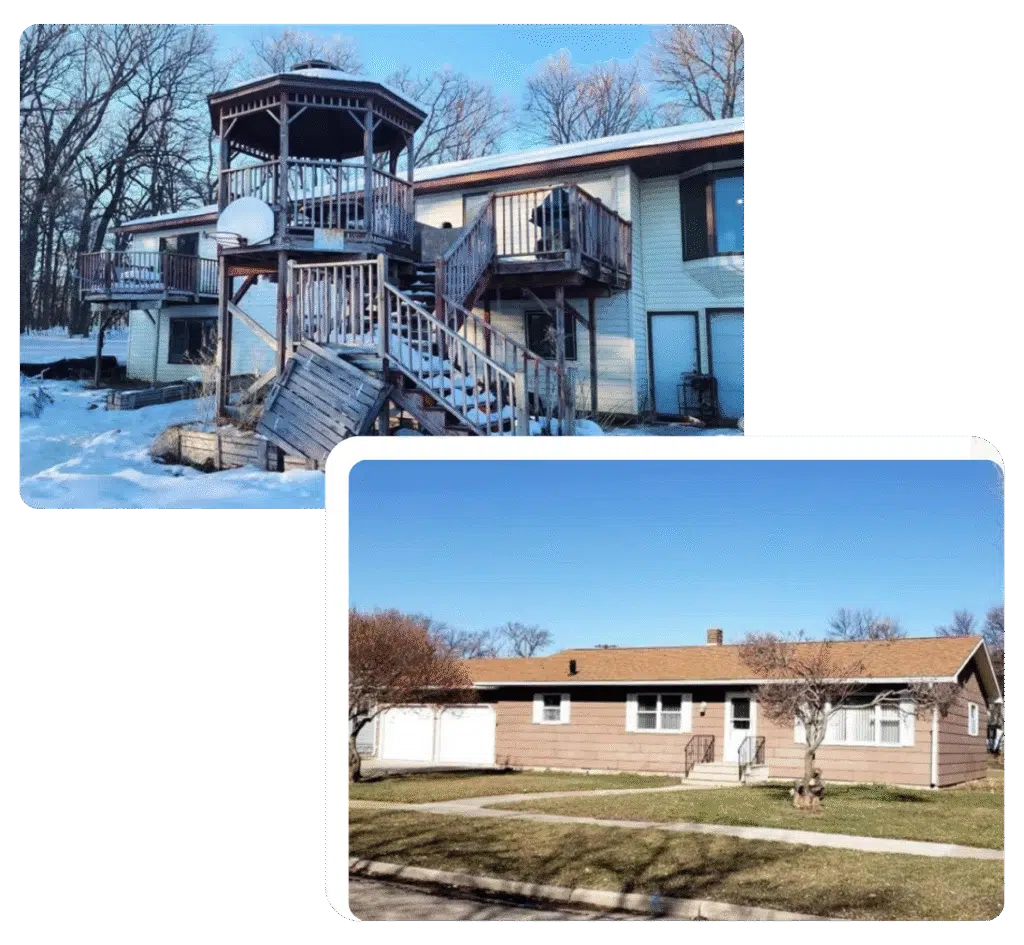Two properties in Ham Lake, MN that we purchased for cash