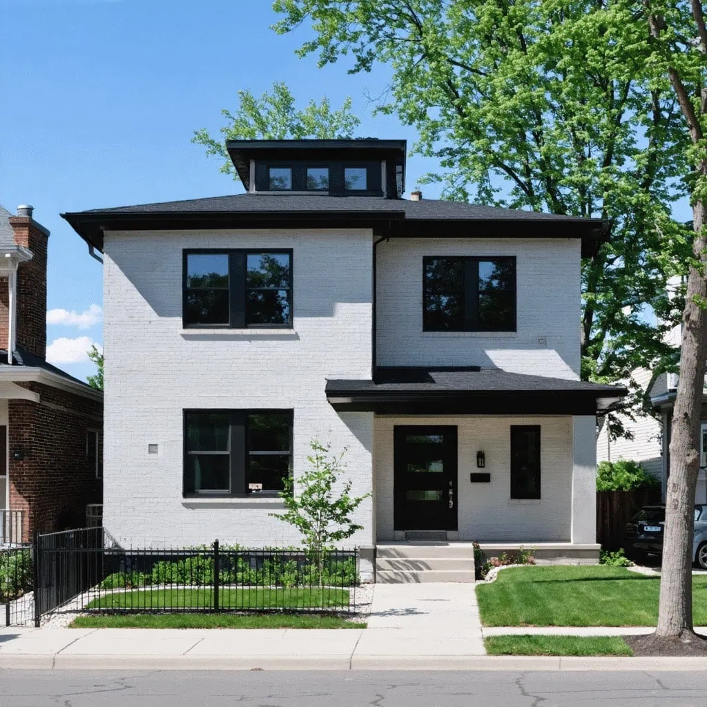 A black roofed home in Minneapolis